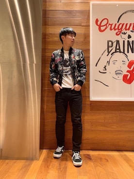 「ラフコーデ」｜「アイテム（スカジャン）」を使った、けんたさん（メンズ・174cm）の冬コーディネート