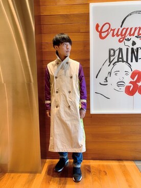 「HYSTERIC GLAMOUR（ヒステリックグラマー）のアイテム（トレンチコート）」を使った、けんたさん（メンズ・174cm）の冬コーディネート