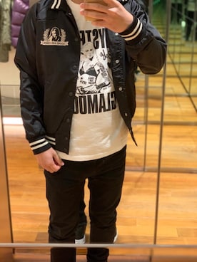 「アイテム（スタジャン）」を使った、けんたさん（メンズ・174cm）の冬コーディネート