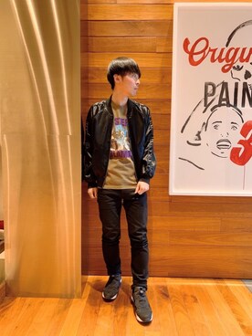 「ラフコーデ」｜「アイテム（スカジャン）」を使った、けんたさん（メンズ・174cm）の冬コーディネート