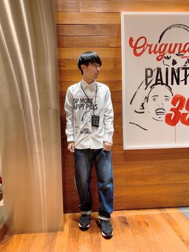 「長袖シャツ」｜「アイテム（財布/小物）」を使った、けんたさん（メンズ・174cm）の冬コーディネート