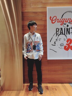 「長袖シャツ」｜「アイテム（財布/小物）」を使った、けんたさん（メンズ・174cm）の冬コーディネート