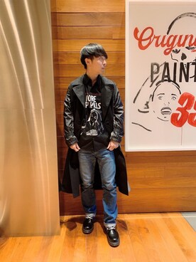 「HYSTERIC GLAMOUR（ヒステリックグラマー）のアイテム（トレンチコート）」を使った、けんたさん（メンズ・174cm）の冬コーディネート