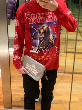 「アイテム（ポーチ、グレー系）」を使った、けんたさん（メンズ・174cm）の冬コーディネート