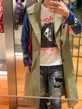 「HYSTERIC GLAMOUR（ヒステリックグラマー）のアイテム（トレンチコート）」を使った、けんたさん（メンズ・174cm）の冬コーディネート