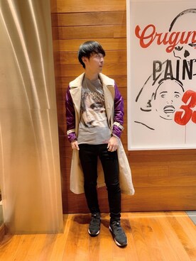 「HYSTERIC GLAMOUR（ヒステリックグラマー）のアイテム（トレンチコート）」を使った、けんたさん（メンズ・174cm）の冬コーディネート