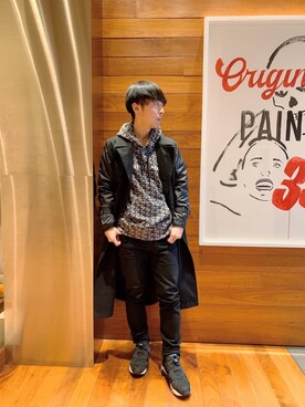「HYSTERIC GLAMOUR（ヒステリックグラマー）のアイテム（トレンチコート）」を使った、けんたさん（メンズ・174cm）の冬コーディネート