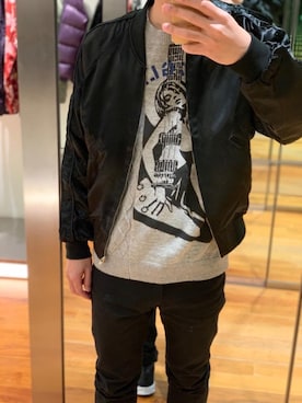 「ラフコーデ」｜「アイテム（スカジャン）」を使った、けんたさん（メンズ・174cm）の冬コーディネート