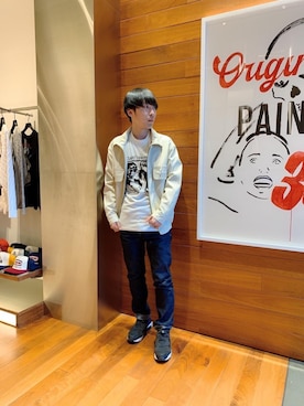 「レザーコーデ」｜「アイテム（ブルゾン）」を使った、けんたさん（メンズ・174cm）の冬コーディネート
