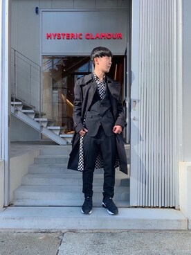 「HYSTERIC GLAMOUR（ヒステリックグラマー）のアイテム（トレンチコート）」を使った、けんたさん（メンズ・174cm）の春コーディネート