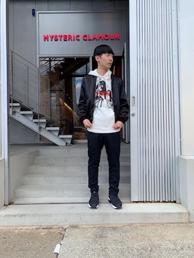 「ラフコーデ」｜「アイテム（スカジャン）」を使った、けんたさん（メンズ・174cm）の春コーディネート