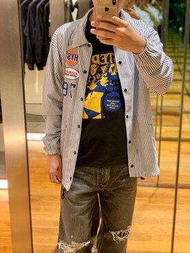 「半袖シャツ」｜「アイテム（その他アウター）」を使った、けんたさん（メンズ・174cm）の夏コーディネート