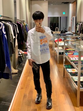 「長袖シャツ」｜「アイテム（財布/小物）」を使った、けんたさん（メンズ・174cm）の秋コーディネート