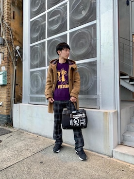「HYSTERIC GLAMOUR（ヒステリックグラマー）のアイテム（ダッフルコート）」を使った、けんたさん（メンズ・174cm）の秋コーディネート