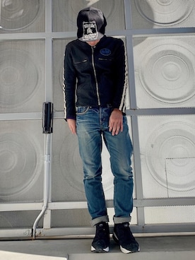 「HYSTERIC GLAMOUR（ヒステリックグラマー）のHYS WHISKY柄 刺繍キャップ（キャップ）」を使った、けんたさん（メンズ・174cm）の冬コーディネート