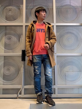 「HYSTERIC GLAMOUR（ヒステリックグラマー）のアイテム（ダッフルコート）」を使った、けんたさん（メンズ・174cm）の冬コーディネート