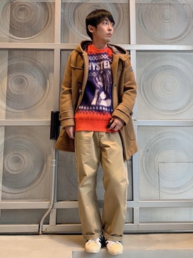 「HYSTERIC GLAMOUR（ヒステリックグラマー）のアイテム（ダッフルコート）」を使った、けんたさん（メンズ・174cm）の冬コーディネート