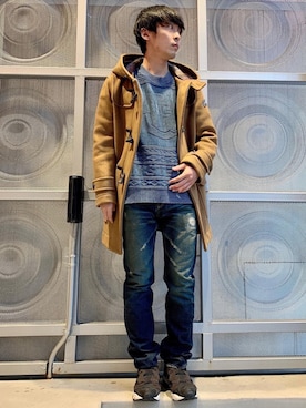 「HYSTERIC GLAMOUR（ヒステリックグラマー）のアイテム（ダッフルコート）」を使った、けんたさん（メンズ・174cm）の冬コーディネート