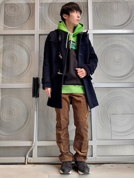 「HYSTERIC GLAMOUR（ヒステリックグラマー）のアイテム（ダッフルコート）」を使った、けんたさん（メンズ・174cm）の冬コーディネート