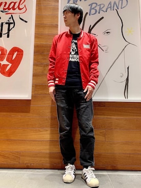 「コラボレーション」｜「アイテム（ブルゾン）」を使った、けんたさん（メンズ・174cm）の冬コーディネート
