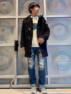「HYSTERIC GLAMOUR（ヒステリックグラマー）のアイテム（ダッフルコート）」を使った、けんたさん（メンズ・174cm）の冬コーディネート