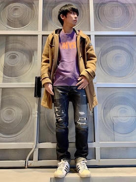 「HYSTERIC GLAMOUR（ヒステリックグラマー）のアイテム（ダッフルコート）」を使った、けんたさん（メンズ・174cm）の冬コーディネート