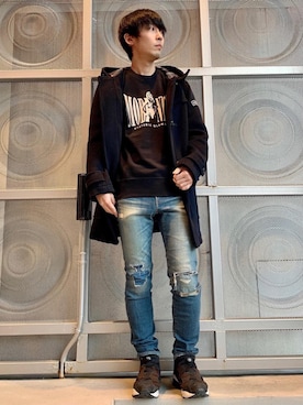 「HYSTERIC GLAMOUR（ヒステリックグラマー）のアイテム（ダッフルコート）」を使った、けんたさん（メンズ・174cm）の冬コーディネート