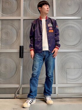 「でにむ」｜「アイテム（ナイロンジャケット）」を使った、けんたさん（メンズ・174cm）の春コーディネート