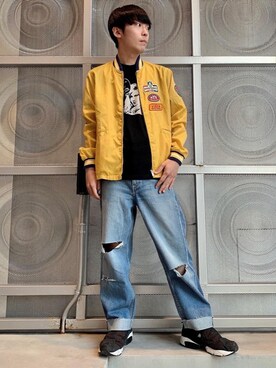 「でにむ」｜「アイテム（ナイロンジャケット）」を使った、けんたさん（メンズ・174cm）の春コーディネート