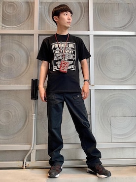 「アイテム（財布、レッド系）」を使った、けんたさん（メンズ・174cm）の夏コーディネート