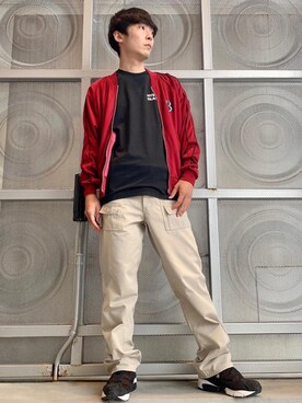 「らふこーで」｜「アイテム（スタジャン）」を使った、けんたさん（メンズ・174cm）の夏コーディネート