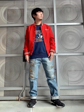 「らふこーで」｜「アイテム（スタジャン）」を使った、けんたさん（メンズ・174cm）の冬コーディネート