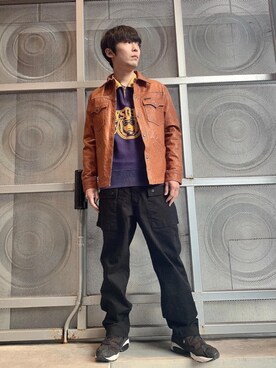 「アイテム（その他アウター、ブラウン系）」を使った、けんたさん（メンズ・174cm）の冬コーディネート
