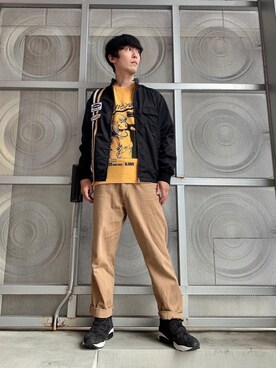 「らふこーで」｜「アイテム（ナイロンジャケット）」を使った、けんたさん（メンズ・174cm）の春コーディネート