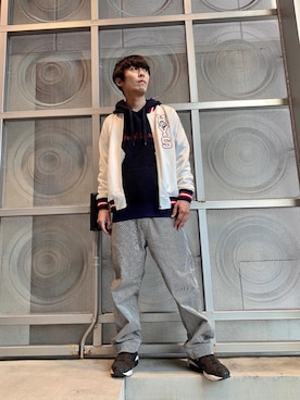 「らふこーで」｜「アイテム（ジャージ）」を使った、けんたさん（メンズ・174cm）の春コーディネート