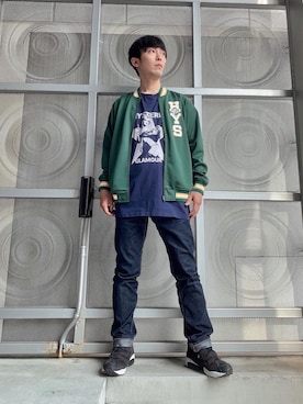「らふこーで」｜「アイテム（ジャージ）」を使った、けんたさん（メンズ・174cm）の春コーディネート