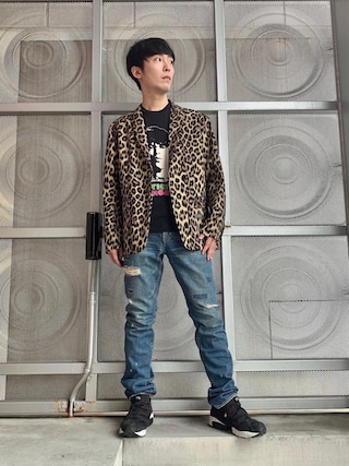 ヒステリックグラマー ◇希少◇ ラメ混 スタッズ テーラード ジャケット HYSTERIC GLAMOUR（ヒステリックグラマー）の「LEOPARD柄