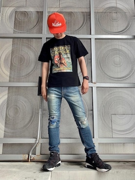 キャップ オレンジ系 を使ったメンズ人気ファッションコーディネート ユーザー ショップスタッフ Wear