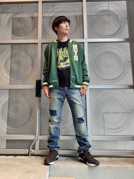 「らふこーで」｜「アイテム（ジャージ）」を使った、けんたさん（メンズ・174cm）の夏コーディネート