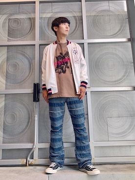 「らふこーで」｜「アイテム（ジャージ）」を使った、けんたさん（メンズ・174cm）の夏コーディネート