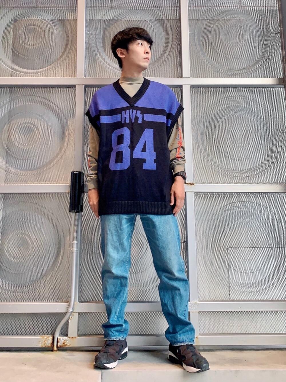 希少✨ヒステリックグラマー　オーバーサイズベスト　HYS　84　黒/青紫 HYSTERIC GLAMOUR（ヒステリックグラマー）の「HYS 84編込