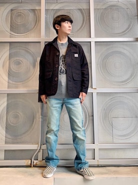 「でにむ」｜「アイテム（ミリタリージャケット）」を使った、けんたさん（メンズ・174cm）の秋コーディネート