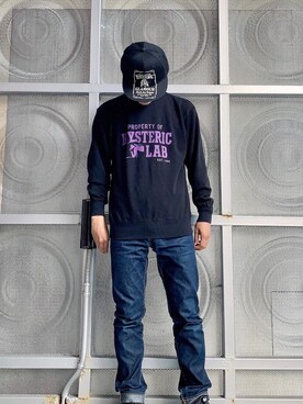 「HYSTERIC GLAMOUR（ヒステリックグラマー）のHYS WHISKY柄 刺繍キャップ（キャップ）」を使った、けんたさん（メンズ・174cm）の秋コーディネート