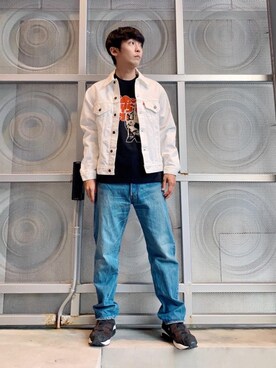 「らふこーで」｜「アイテム（デニムジャケット）」を使った、けんたさん（メンズ・174cm）の秋コーディネート