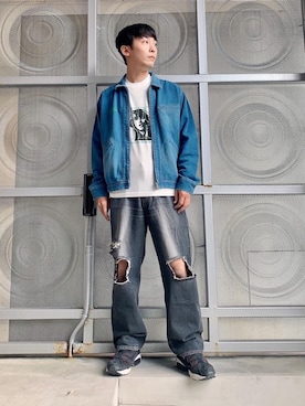 「ロンt」｜「アイテム（その他アウター）」を使った、けんたさん（メンズ・174cm）の秋コーディネート