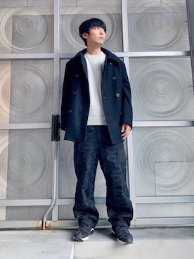 「HYSTERIC GLAMOUR（ヒステリックグラマー）のアイテム（ピーコート）」を使った、けんたさん（メンズ・174cm）の冬コーディネート