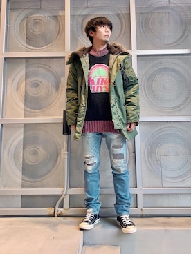 「らふこーで」｜「アイテム（その他アウター）」を使った、けんたさん（メンズ・174cm）の冬コーディネート