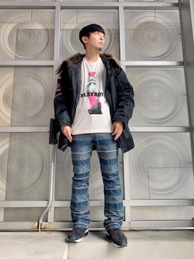 「らふこーで」｜「アイテム（その他アウター）」を使った、けんたさん（メンズ・174cm）の冬コーディネート