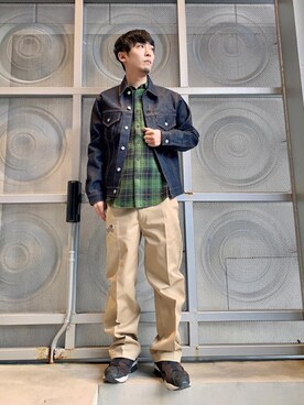 「らふこーで」｜「アイテム（デニムジャケット）」を使った、けんたさん（メンズ・174cm）の冬コーディネート
