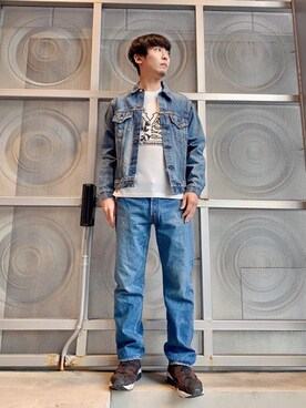 「らふこーで」｜「アイテム（デニムジャケット）」を使った、けんたさん（メンズ・174cm）の冬コーディネート